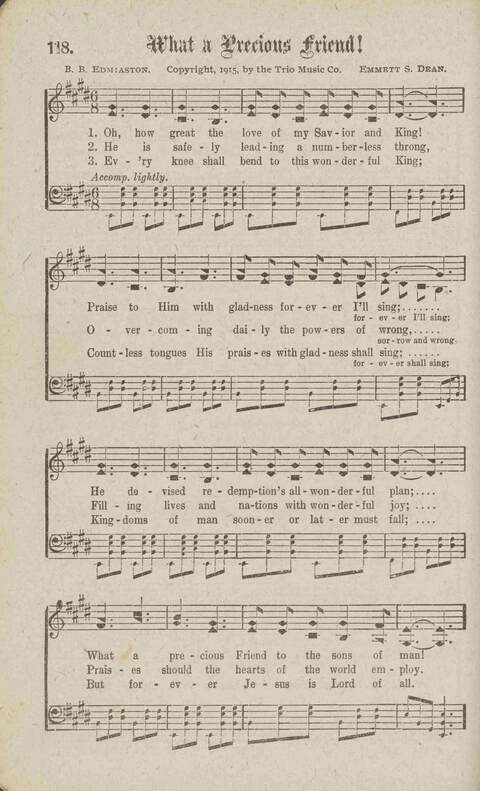 Tidings of Glory: a book of gospel songs for Christian work and worship page 133