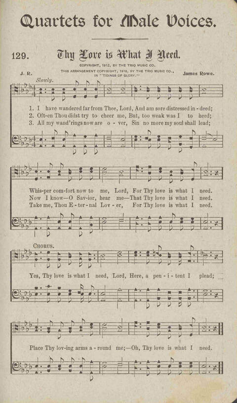 Tidings of Glory: a book of gospel songs for Christian work and worship page 152