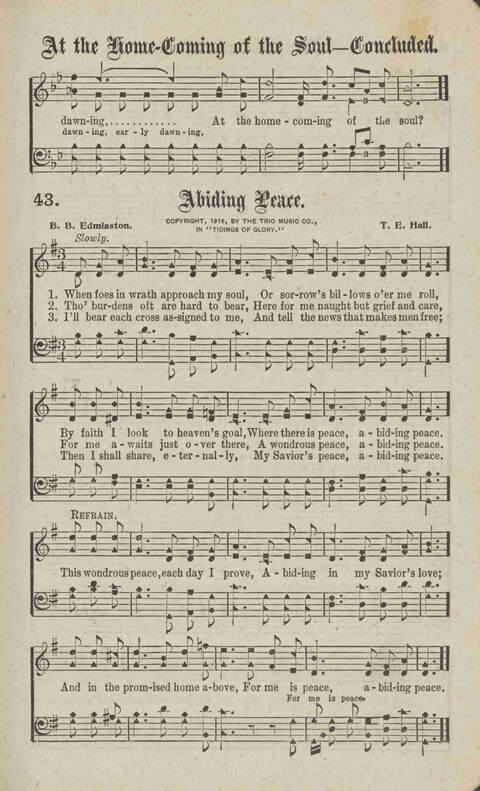 Tidings of Glory: a book of gospel songs for Christian work and worship page 50