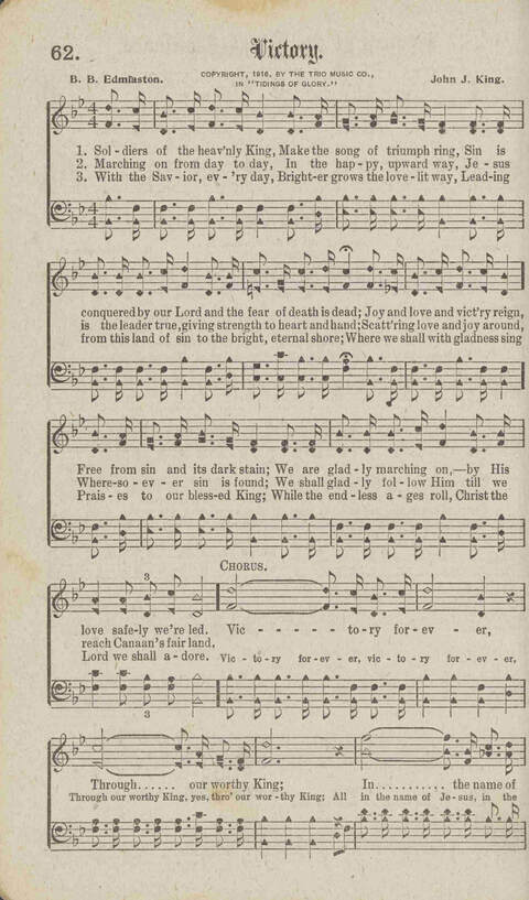 Tidings of Glory: a book of gospel songs for Christian work and worship page 69
