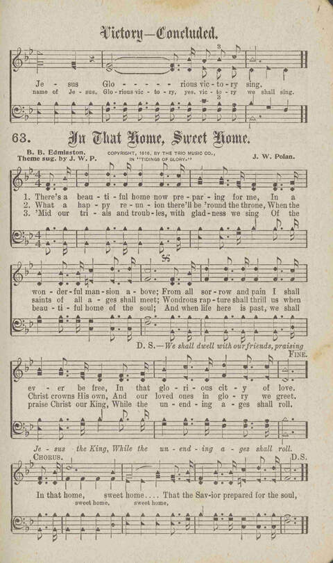 Tidings of Glory: a book of gospel songs for Christian work and worship page 70