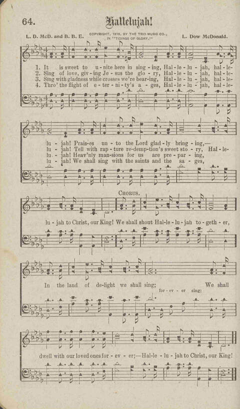 Tidings of Glory: a book of gospel songs for Christian work and worship page 71