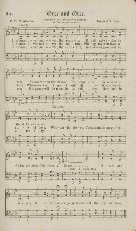 Tidings of Glory: a book of gospel songs for Christian work and worship page 72