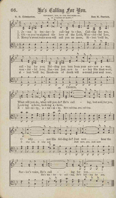 Tidings of Glory: a book of gospel songs for Christian work and worship page 73