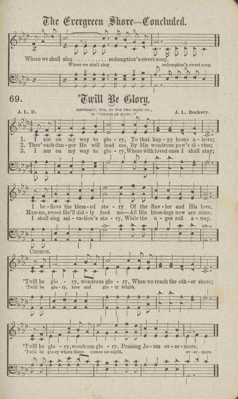 Tidings of Glory: a book of gospel songs for Christian work and worship page 76