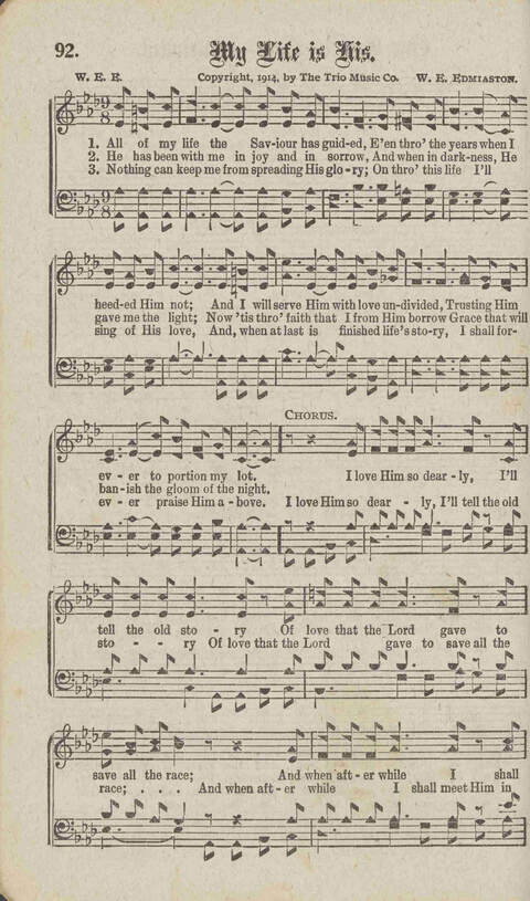 Tidings of Glory: a book of gospel songs for Christian work and worship page 99