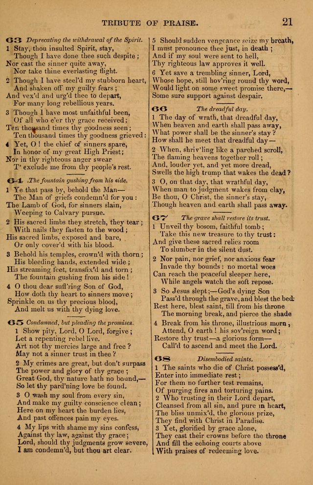 The Tribute of Praise: a collection of hymns and tunes for public and social worship, and for use in the family circle page 21