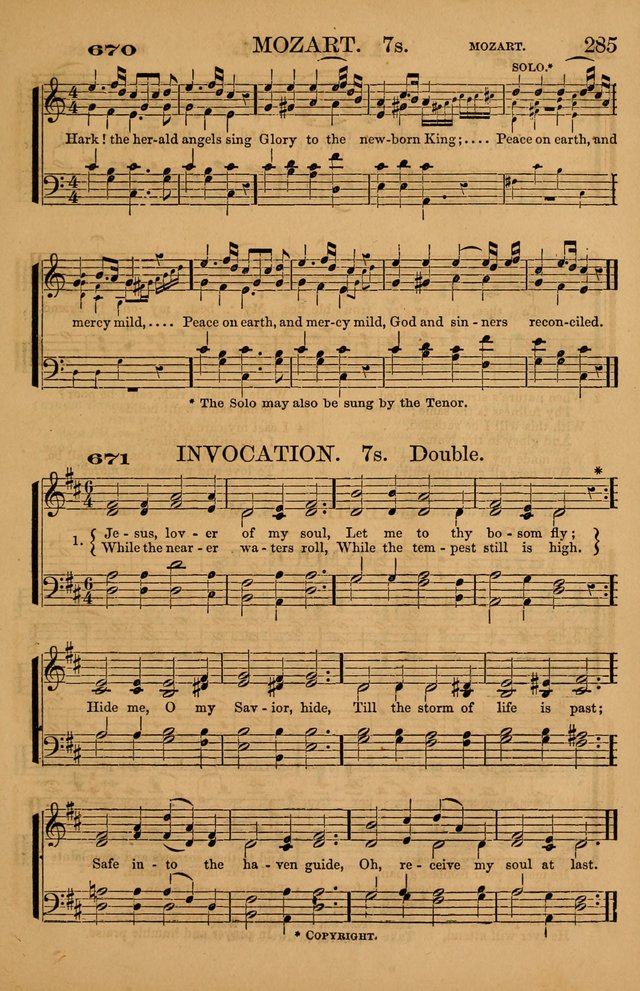 The Tribute of Praise: a collection of hymns and tunes for public and social worship, and for use in the family circle page 285