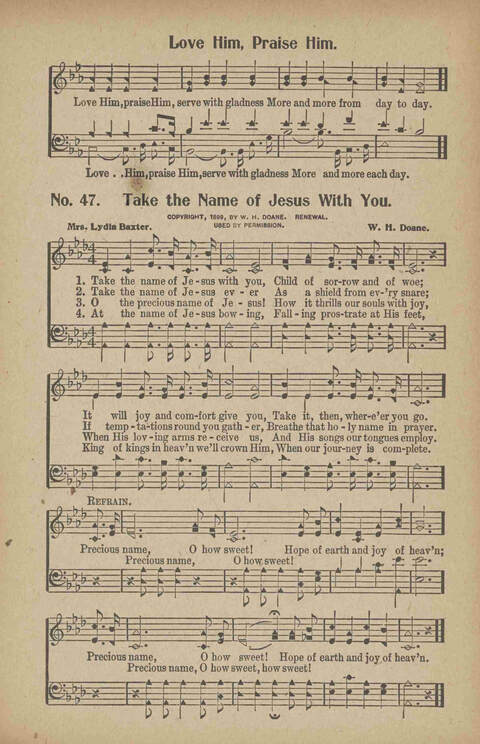Tribute of Praise: for Sunday school, church, singing classes, and conventions page 47