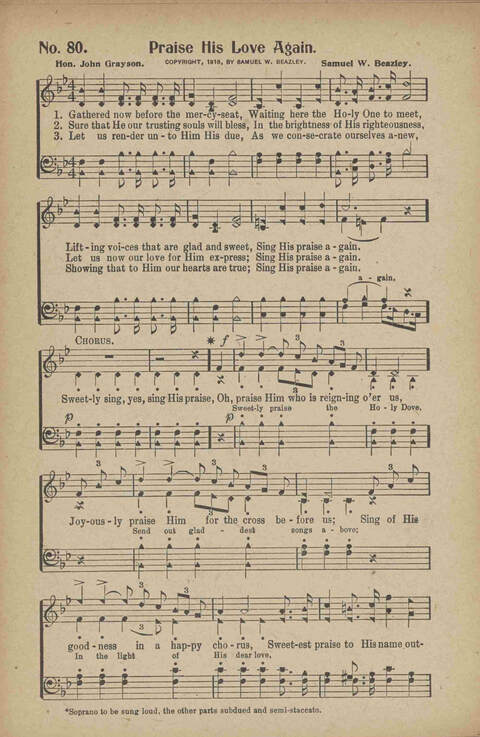 Tribute of Praise: for Sunday school, church, singing classes, and conventions page 80