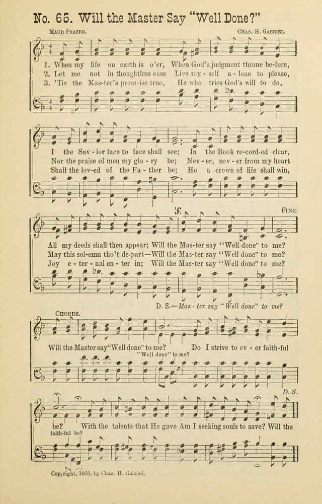 The Victory: a collection of popular Sunday school songs new and old page 65