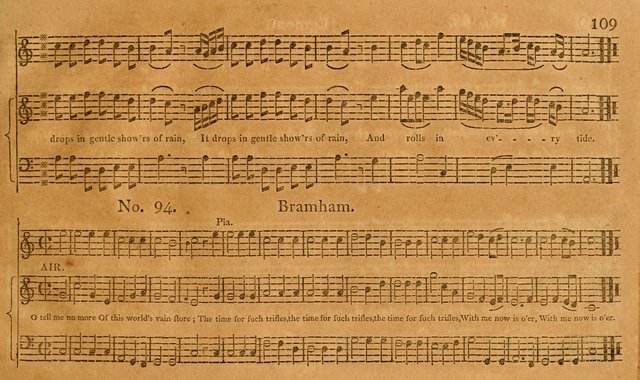 The Vocal Companion: containing a concise introduction to the practice of music, and a set of tunes of various metres, arranged progressively for the use of learners page 109