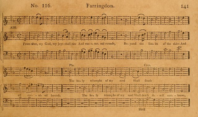 The Vocal Companion: containing a concise introduction to the practice of music, and a set of tunes of various metres, arranged progressively for the use of learners page 141