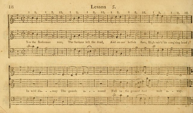 The Vocal Companion: containing a concise introduction to the practice of music, and a set of tunes of various metres, arranged progressively for the use of learners page 18