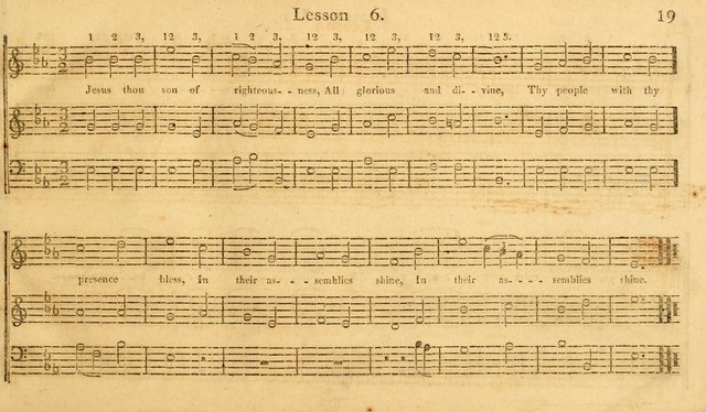The Vocal Companion: containing a concise introduction to the practice of music, and a set of tunes of various metres, arranged progressively for the use of learners page 19