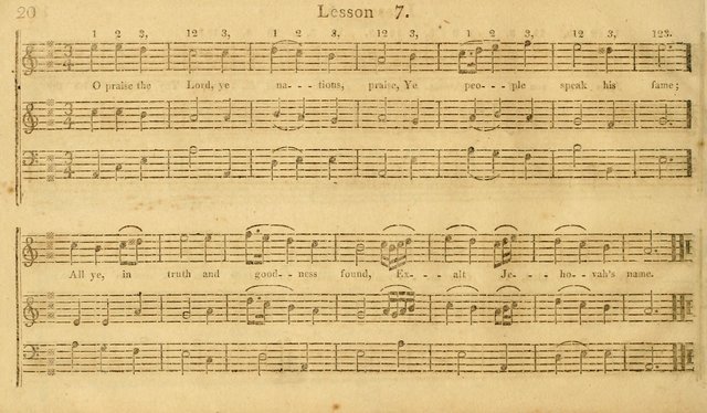 The Vocal Companion: containing a concise introduction to the practice of music, and a set of tunes of various metres, arranged progressively for the use of learners page 20