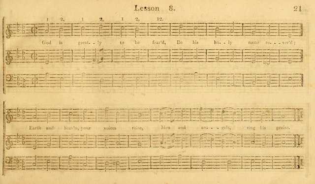 The Vocal Companion: containing a concise introduction to the practice of music, and a set of tunes of various metres, arranged progressively for the use of learners page 21