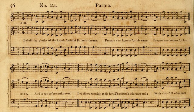 The Vocal Companion: containing a concise introduction to the practice of music, and a set of tunes of various metres, arranged progressively for the use of learners page 46