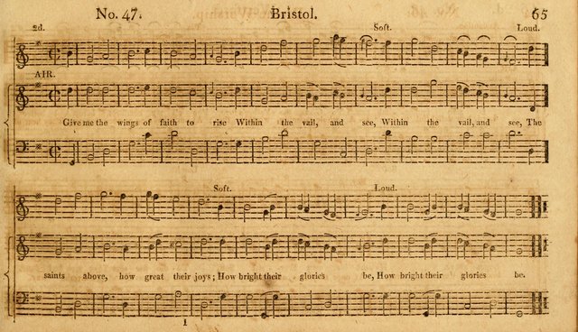The Vocal Companion: containing a concise introduction to the practice of music, and a set of tunes of various metres, arranged progressively for the use of learners page 65