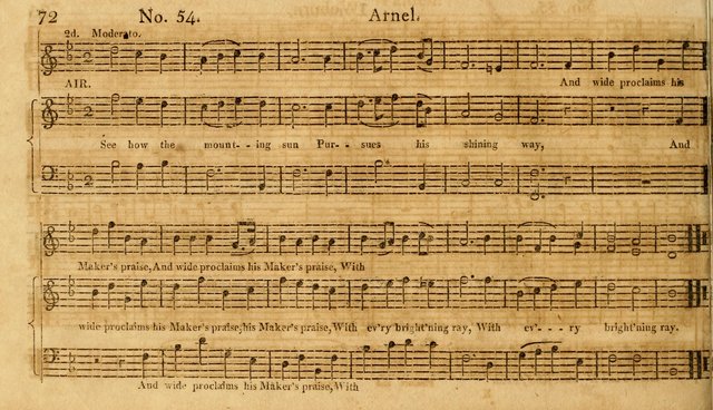 The Vocal Companion: containing a concise introduction to the practice of music, and a set of tunes of various metres, arranged progressively for the use of learners page 72