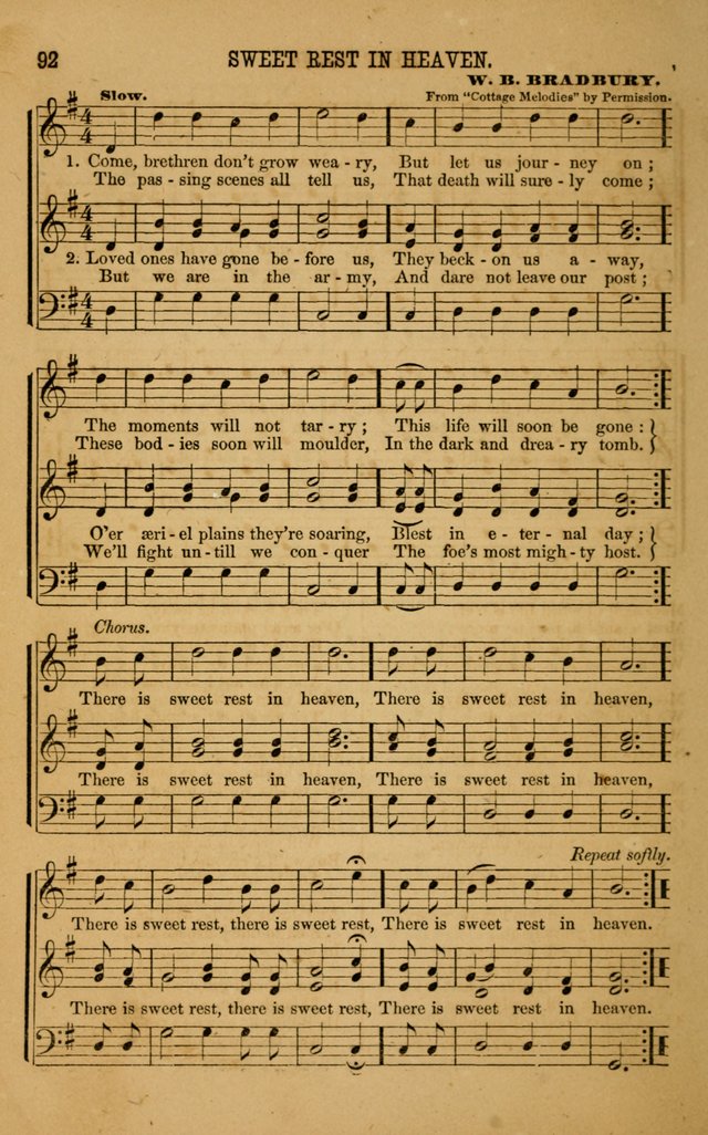 Vestry Chimes: a choice collection of sacred music, adapted to all occasions of social and family worship page 92