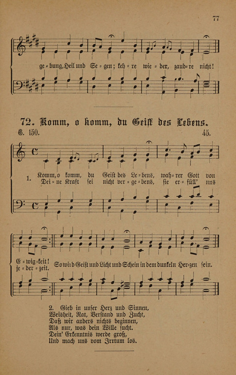 Vierstimmige Melodien: zu dem "Gesangbuch zum gottesdienstlichen und häuslichen Gebrauche in evangelischen Mennoniten-Gemeinden" (3. Auflage) page 77