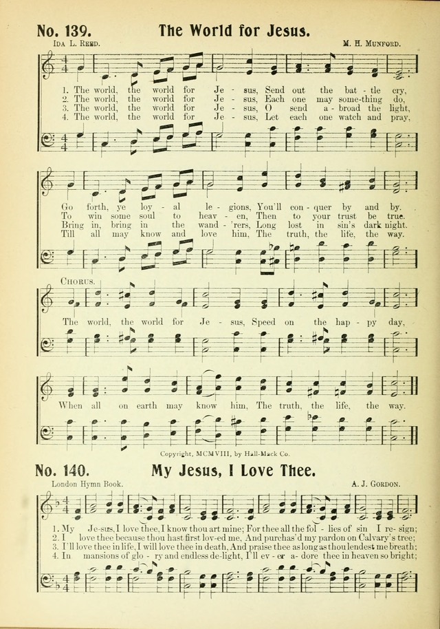 The Voice of Praise No. 2: a complete collection of Scriptural, gospel, Sunday-school and praise service songs page 143