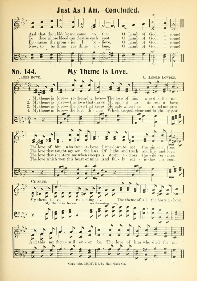 The Voice of Praise No. 2: a complete collection of Scriptural, gospel, Sunday-school and praise service songs page 146