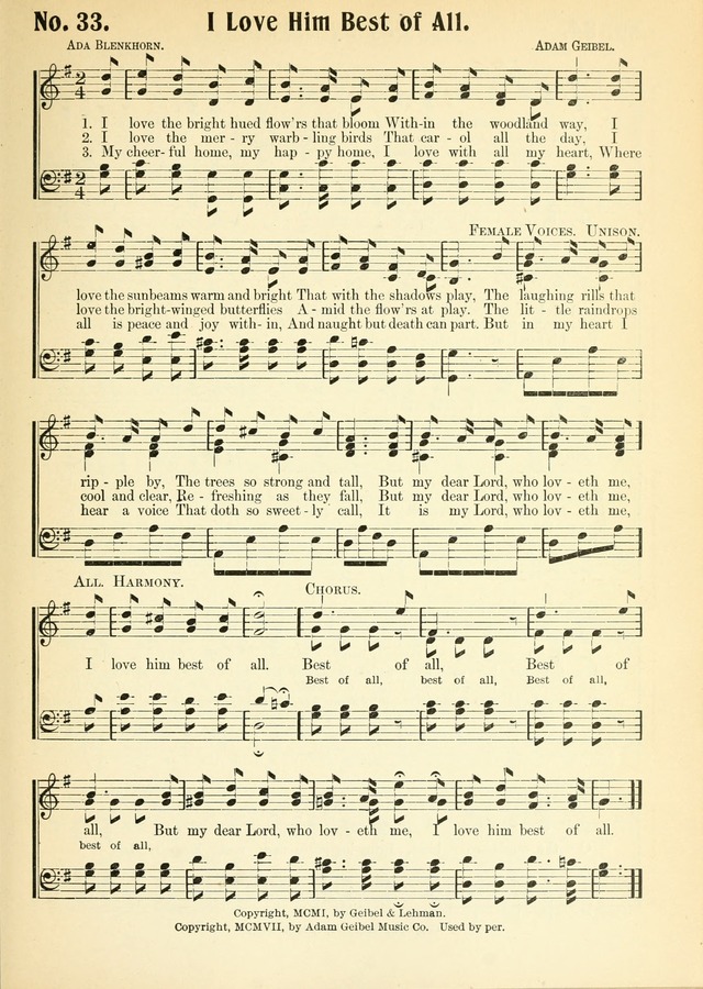 The Voice of Praise No. 2: a complete collection of Scriptural, gospel, Sunday-school and praise service songs page 38