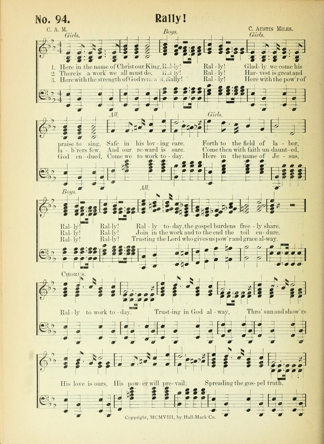 The Voice of Praise No. 2: a complete collection of Scriptural, gospel, Sunday-school and praise service songs page 99
