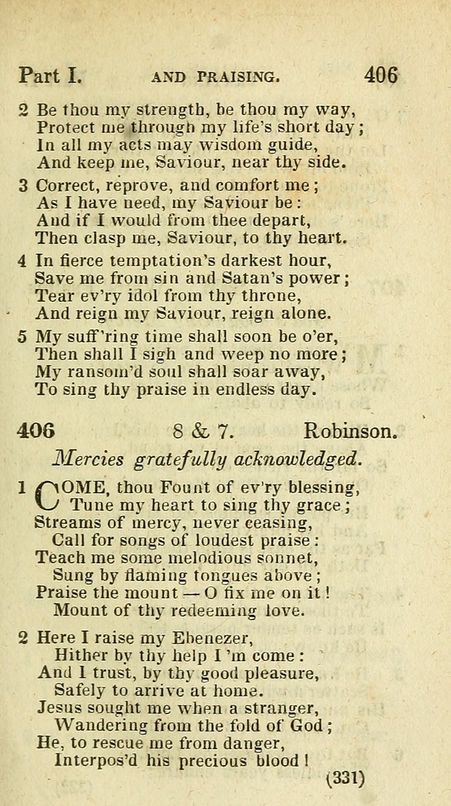 The Virginia Selection of Psalms and Hymns and Spiritual Songs: from the most approved authors; adapted to the various occasions of public and social meetings (New Ed. Enl. and Imp.) page 331