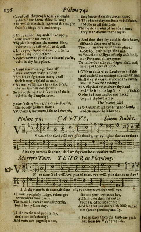 The Whole Booke of Psalmes: with the Hymnes Evangelicall, and Songs Spirituall page 138