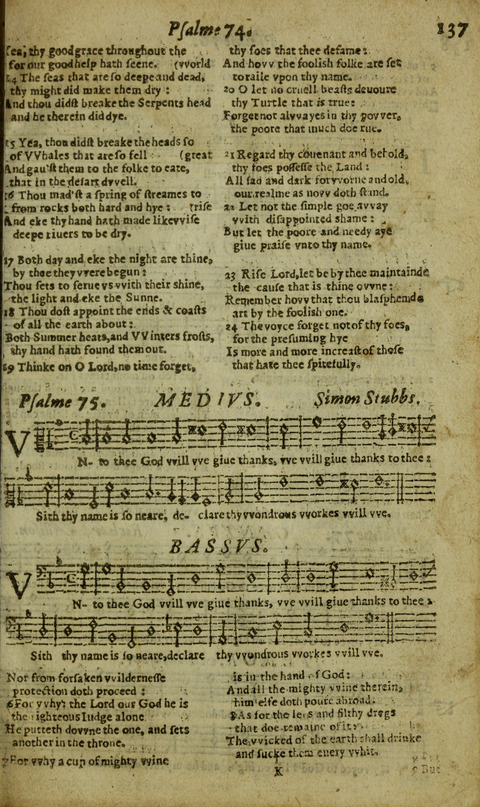 The Whole Booke of Psalmes: with the Hymnes Evangelicall, and Songs Spirituall page 139