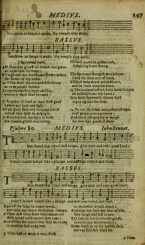 The Whole Booke of Psalmes: with the Hymnes Evangelicall, and Songs Spirituall page 149