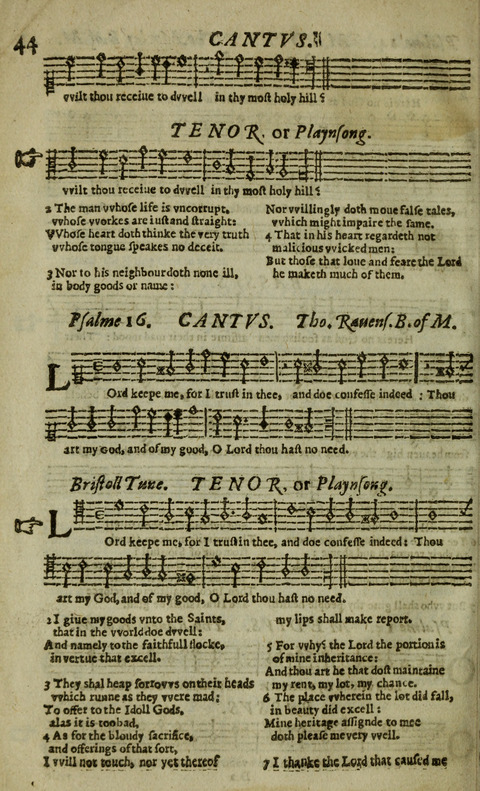 The Whole Booke of Psalmes: with the Hymnes Evangelicall, and Songs Spirituall page 44