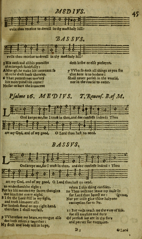 The Whole Booke of Psalmes: with the Hymnes Evangelicall, and Songs Spirituall page 45