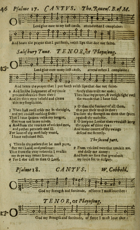 The Whole Booke of Psalmes: with the Hymnes Evangelicall, and Songs Spirituall page 46