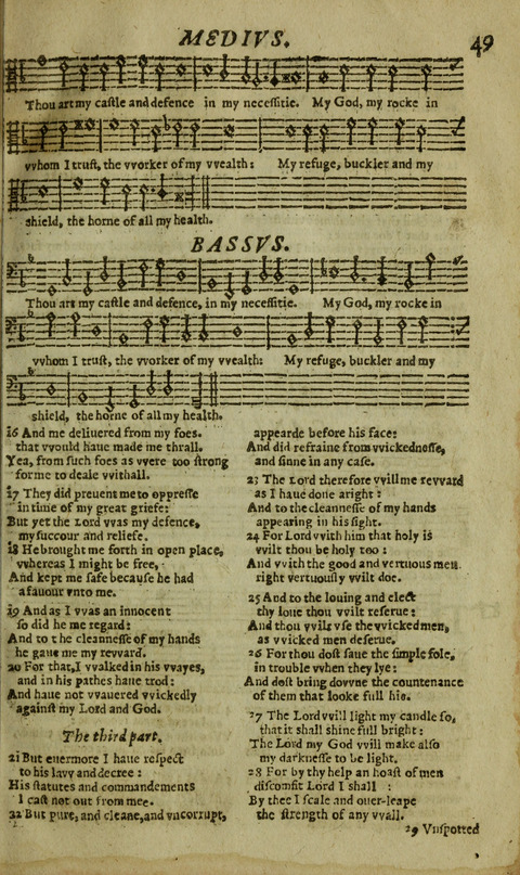 The Whole Booke of Psalmes: with the Hymnes Evangelicall, and Songs Spirituall page 49