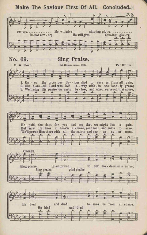 Winning Praise: a choice collection of sacred songs page 72