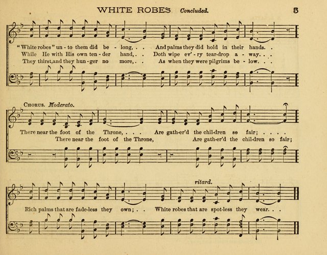 White Robes for the Sunday School: a choice new collection of songs, quartets, and choruses for Sunday-Schools, devotional meetings, and the home circle page 5