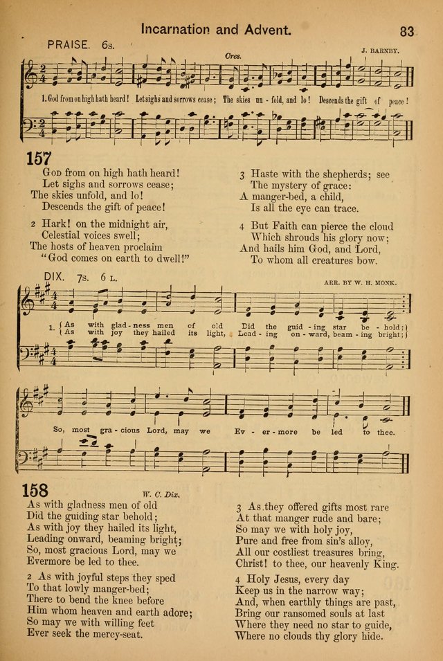Worship in Song: a selection of hymns and tunes for the Service of the Sanctuary  page 83