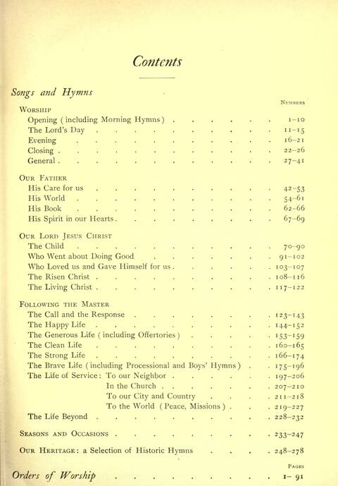 Worship and Song page viii