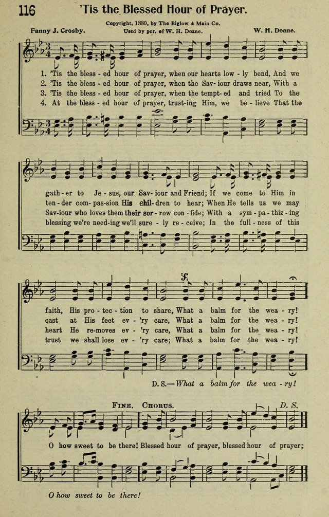 Worship and Service: a Peerless Coillection of New and Standard Gospel Songs and Hymns for Church, Bible School and Evangelistic Meetings page 116