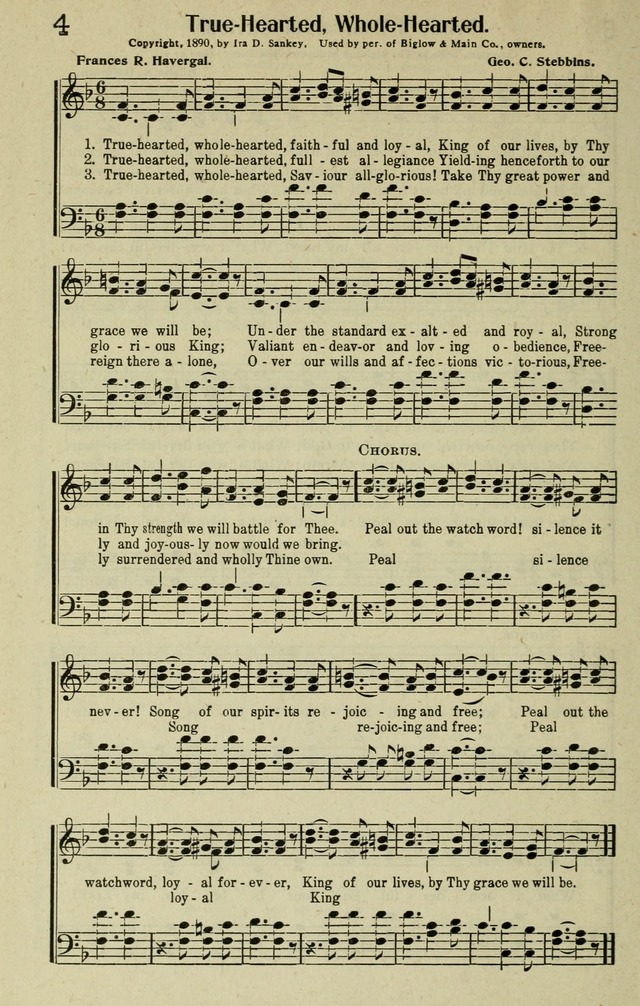 Worship and Service: a Peerless Coillection of New and Standard Gospel Songs and Hymns for Church, Bible School and Evangelistic Meetings page 5