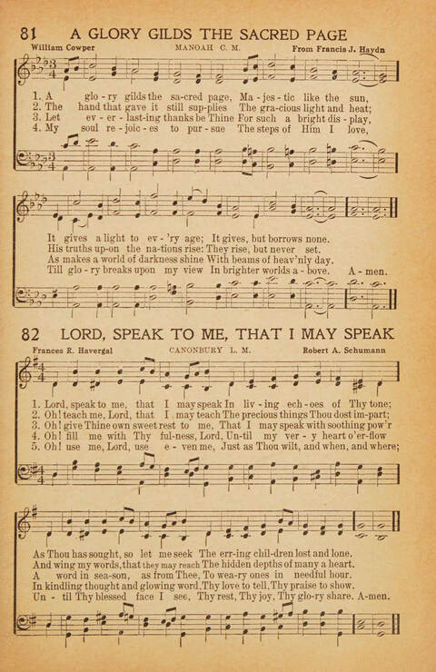 Worship in Song: an all purpose song book for use in the church but especially adapted for use in the Sunday school, missionary, young people